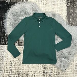 J. Crew Crew Cuts Youth Boy's Green Long Sleeve Polo Shirt Size 12‎